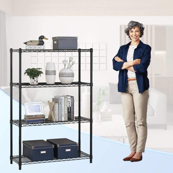 4 Tier Shelving Unit NSF Wire Shelf Metal Large Storage Shel...