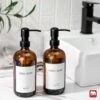 GMISUN Amber Glass Soap Dispenser, 2 Pack Bathroom Hand Soap...