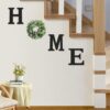 617yDMJsc-L._AC_SL1500_.jpg Wood Home Sign with Artificial Eucalyptus Wreath for O, Hang...