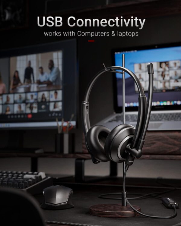 61FnWxUFpKL._AC_SL1500_.jpg EH05-U Wired USB Headset with Noise Cancelling Microphone fo...