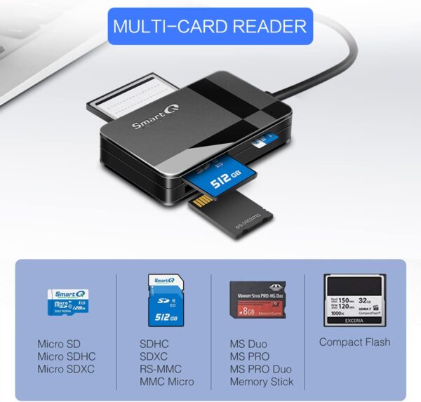 61NRckB15eL._AC_SL1500_.jpg SmartQ C368 USB 3.0 Card Reader - Plug & Play, Compatible wi...