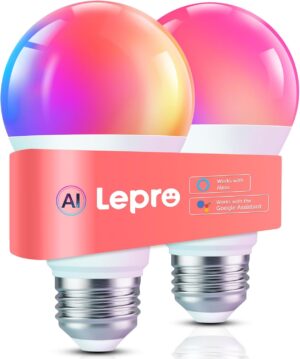 Lepro B1 AI Smart Light Bulbs - WiFi & Bluetooth Lepro B1 AI Smart Light Bulbs - WiFi & Bluetooth RGBWW Color...