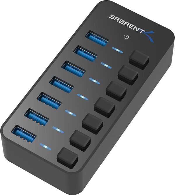 SABRENT 36W 7 Port USB 3.0 Hub with Individual Power SABRENT 36W 7 Port USB 3.0 Hub with Individual Power Switche...