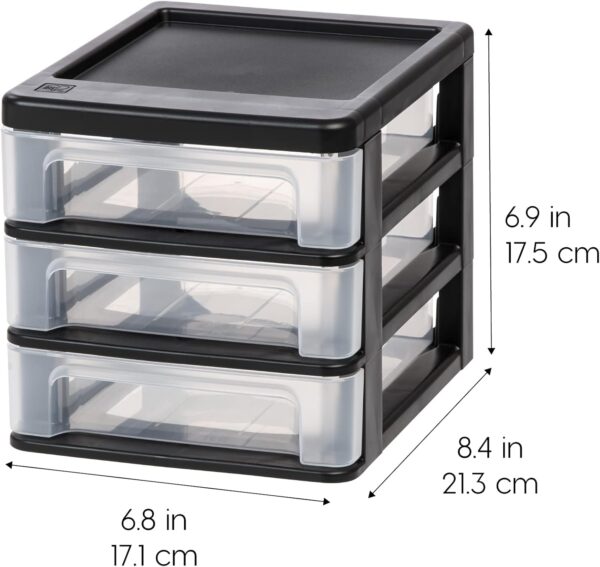 61SNDfU7NQL._AC_SL1500_.jpg IRIS USA Plastic Stacking Desk Top 3-Drawer Storage Organize...
