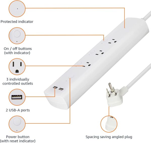 61V-Md8xP-L._AC_SL1500_.jpg Amazon Basics Smart Plug Power Strip with 3 Individually Con...