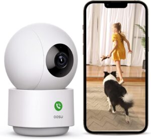 AOSU 2K Security Camera Indoor, Baby Monitor Pet Camera 360-... AOSU 2K Security Camera Indoor, Baby Monitor Pet Camera 360-...
