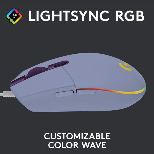 61ZPsU2805L._AC_SL1500_.jpg Logitech G203 Wired Gaming Mouse, 8,000 DPI, Rainbow Optical...