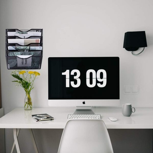 61a4gpJskBL._AC_SL1001_.jpg EASEPRES 5 Pocket Mesh Hanging Wall File Organizer, Wall Mou...