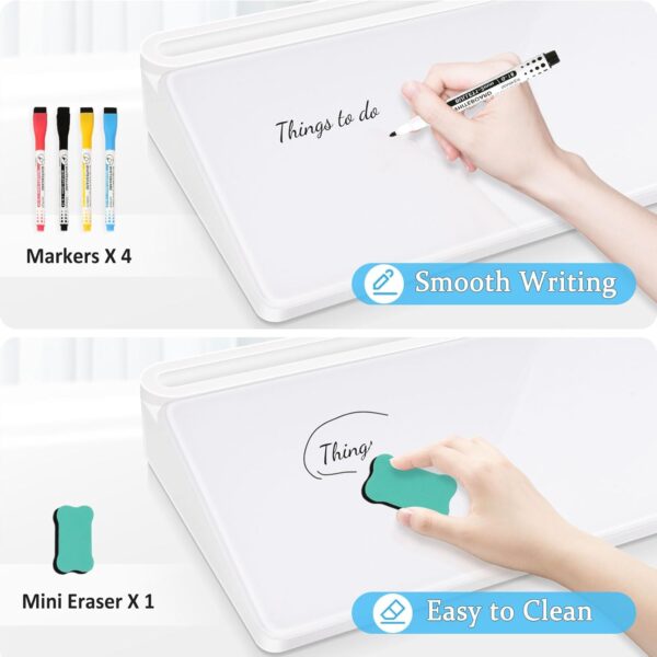 61aI9nItIL._AC_SL1500_.jpg DOLLAR BOSS Glass Desk Whiteboard Small Dry Erase Board Desk...