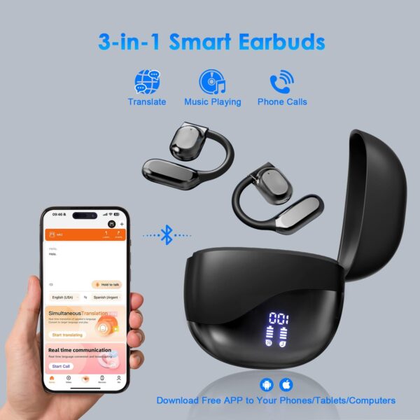 61hUiVJaPFL._AC_SL1500_.jpg AI Translation Earbuds Real Time, 144 Language Translator Ea...