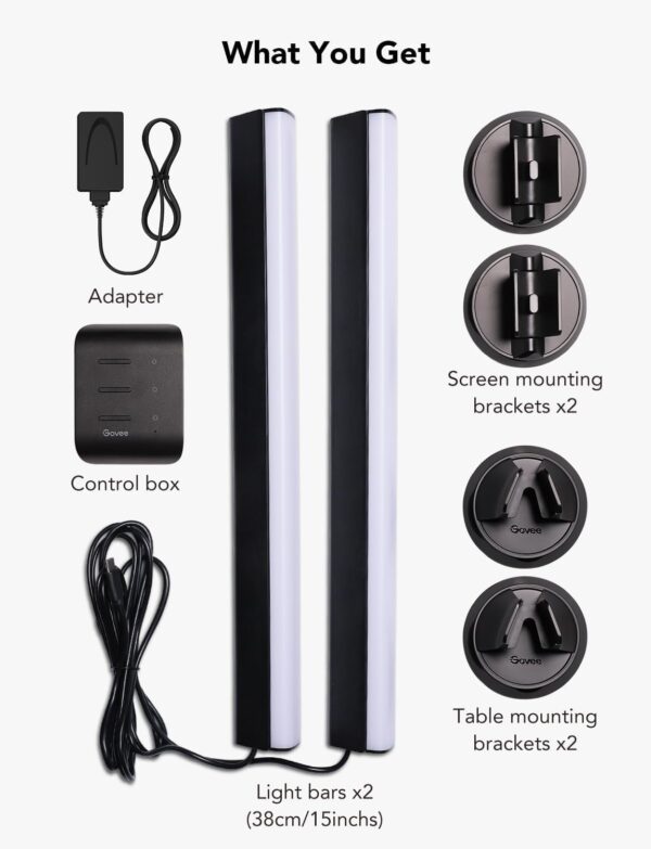 61kbKNDz6tL._AC_SL1500_.jpg Govee RGBIC Light Bars, 15 Inches WiFi TV Backlight Suitable...