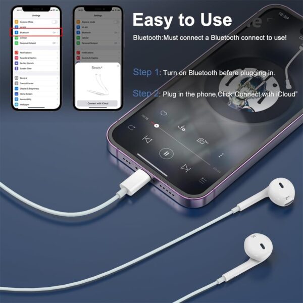 61lFt7OqWYL._AC_SL1380_.jpg 2 Packs- Wired Headphones for iPhone Earbuds Built-in Microp...