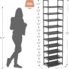 10 Tiers Tall Shoe Rack 20-25 Pairs Boots Organizer Storage ...