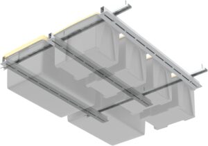 Overhead Tote Storage Rail System, Garage Ceiling Bin Storag...