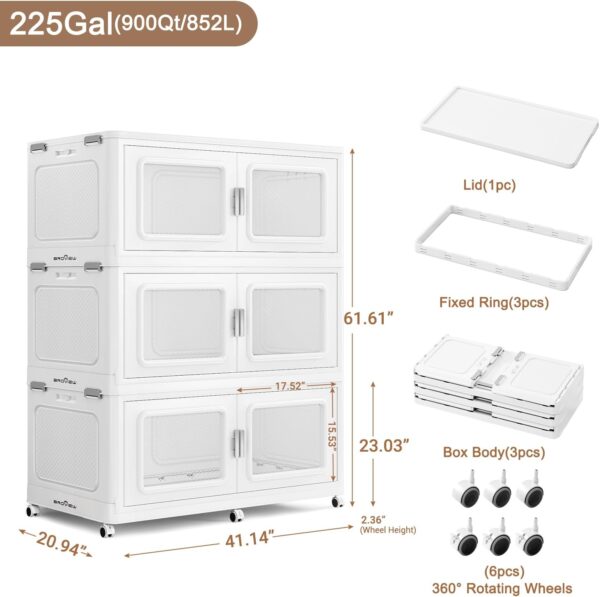 61nQKjfzioL._AC_SL1500_.jpg 225Gal Extra Large Storage Bins with Lid, 900Qt Plastic Stac...
