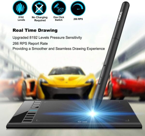 61r07KxaiPL._AC_SL1200_.jpg Graphics Drawing Tablet, UGEE M708 10 x 6 inch Large Drawing...