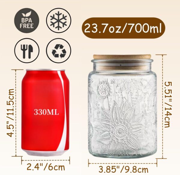 61rHgOEgYiL._AC_SL1200_.jpg ANSQU Vintage Glass Jar with Lid, 23.7oz Airtight Glass Stor...