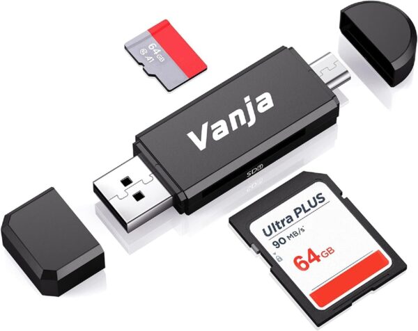 Vanja SD Card Reader, Micro USB to Micro SD Card Reader Adap...