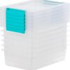 IRIS USA 2 Qt. Plastic Storage Bins Containers with Lids, 6 ...