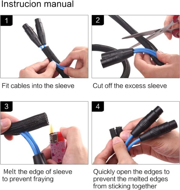 61uTxEhvPNL._AC_SL1224_.jpg Alex Tech 10ft - 1/2 inch Cord Protector Wire Loom Tubing Ca...