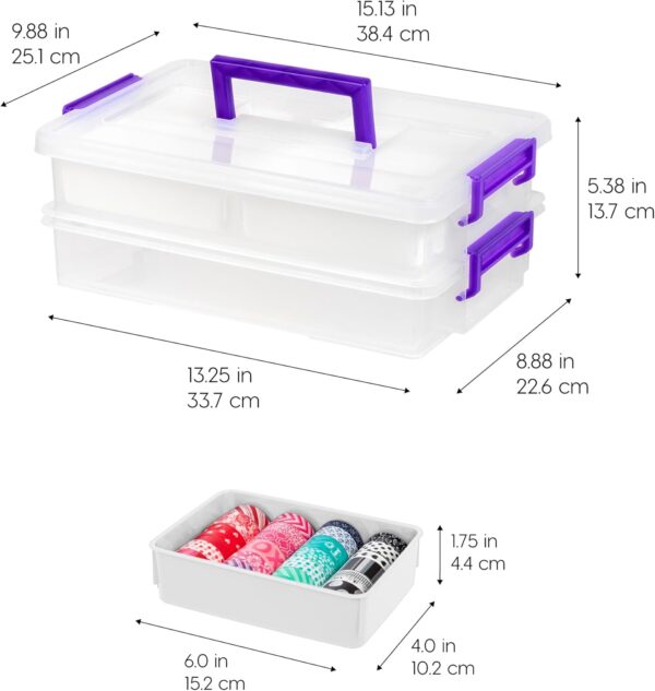 IRIS USA 9 Qt. Plastic Storage Bins with Lids, 1 Pack, Craft...