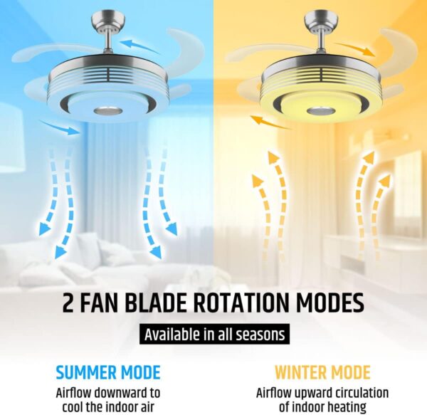 61ynaB8hdlL._AC_SL1200_.jpg 42 Inch Modern Retractable Ceiling Fan with Lights and Smart...