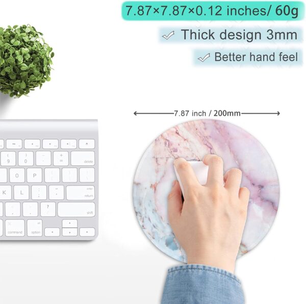 71LfuV63SL._AC_SL1500_.jpg ITNRSIIET Marble Round Mouse Pad Pink Marble Customized Prem...