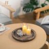 710G5yo2bzL._AC_SL1500_.jpg Hanobe Candle Plate Holder Tray: Round Wooden Decorative Can...