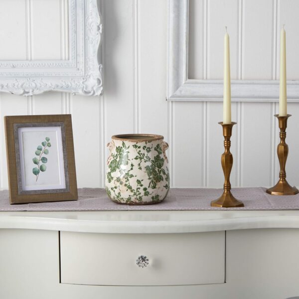 711Q2cgIo6L._AC_SL1500_.jpg 6.5in. Tuscan Ceramic Green Scroll Planter