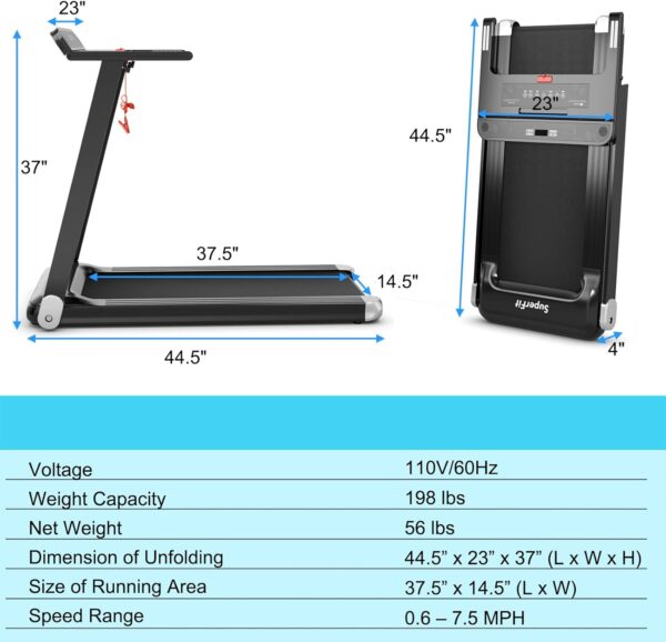 711R3u7V69L._AC_SL1500_.jpg GYMAX Folding Treadmill, Smart APP Control Running Machine, ...