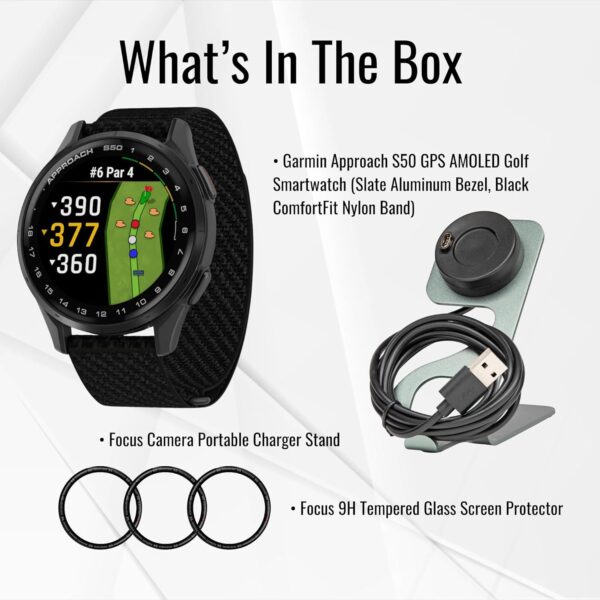 712ApQVFOfL._AC_SL1500_.jpg Garmin Approach S50 GPS AMOLED Golf Smartwatch (Slate Alumin...