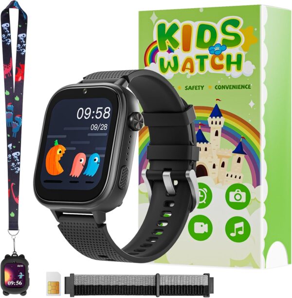 OKYUK 4G Smartwatch, Kids Watch for Kids with SIM Card, 47 E...