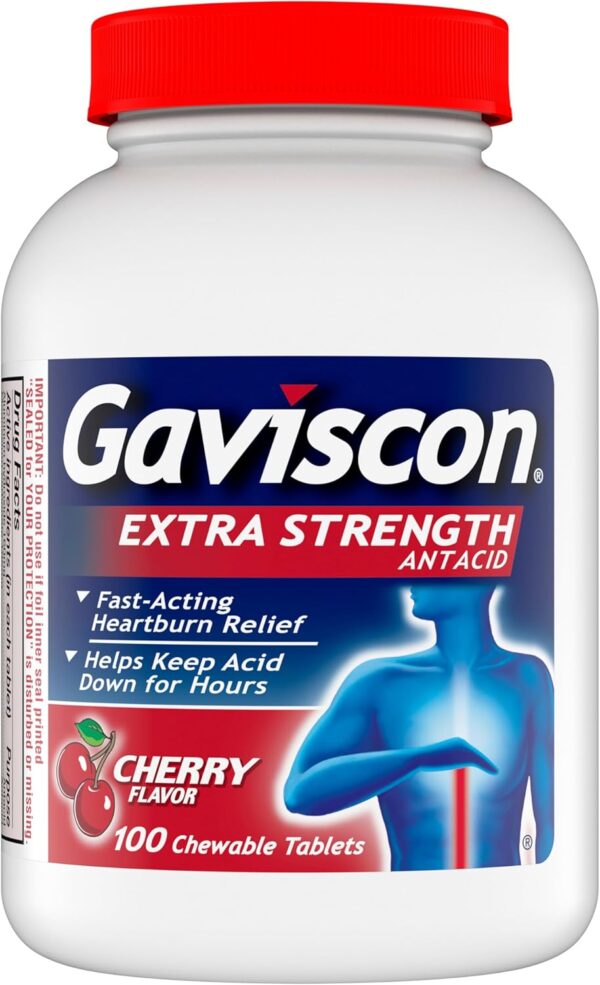 Gaviscon Extra Strength Cherry Chewable Tablet For Fast-Acti... Gaviscon Extra Strength Cherry Chewable Tablet For Fast-Acti...