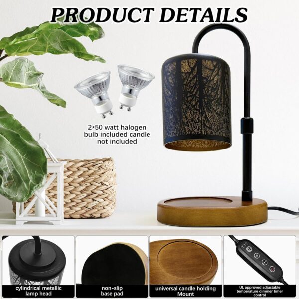 Candles Warmer with Timer and Dimmer, Adjustable Height Cand...