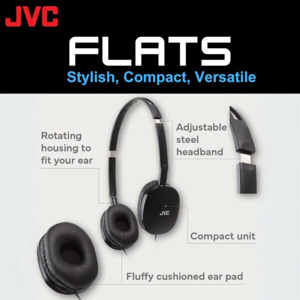 713JcLVUFL._AC_SL1500_.jpg JVC Flats On-Ear Wired Headphones - Flat Foldable Design - 3...