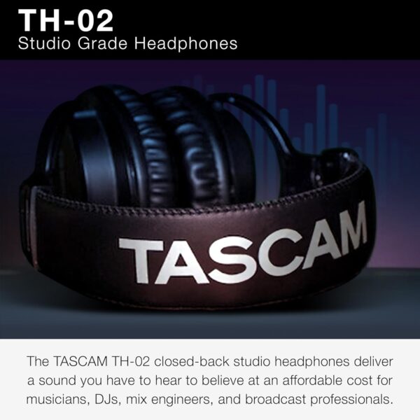 TASCAM TH-02 Professional Studio Monitor Headphones, Wired, ...