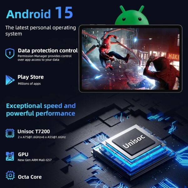 7153QsJyohL._AC_SL1500_.jpg Tablet, Android 15 Tablet with 11 inch LCD Display, 12GB RAM...