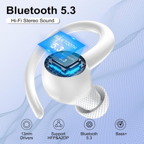 Headphones Wireless Earbuds Sport, Bluetooth 5.3 Over Ear Bu...