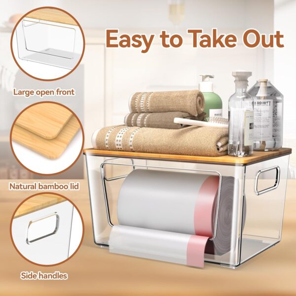 716t1Mk4sPL._AC_SL1500_.jpg 2 Pack Trash Bag Holder with Bamboo Lid, Stackable Trashbag ...