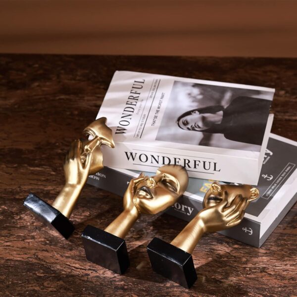 716u4GgRKjL._AC_SL1500_.jpg 3 Pcs Thinker Small Statue Set - Golden Black Abstract Art S...