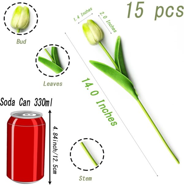 SITUMEIZI Fake Flowers Tulips Artificial Silk Flower 15pcs R...