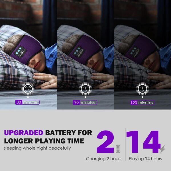 MUSICOZY Sleep Headphones Bluetooth, Sleeping Eye Mask Headb...