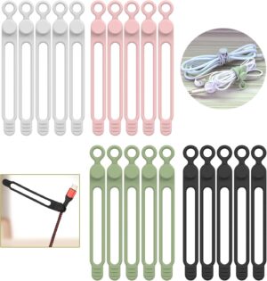 [20Park]UMUST Silicone Cable Ties,Reusable Cable Management ...