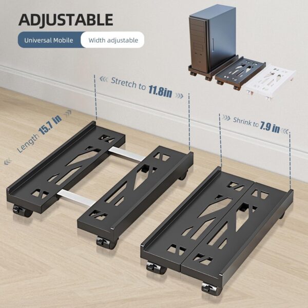 Adjustable Mobile CPU Stand, Ventilated Computer Tower Stand...