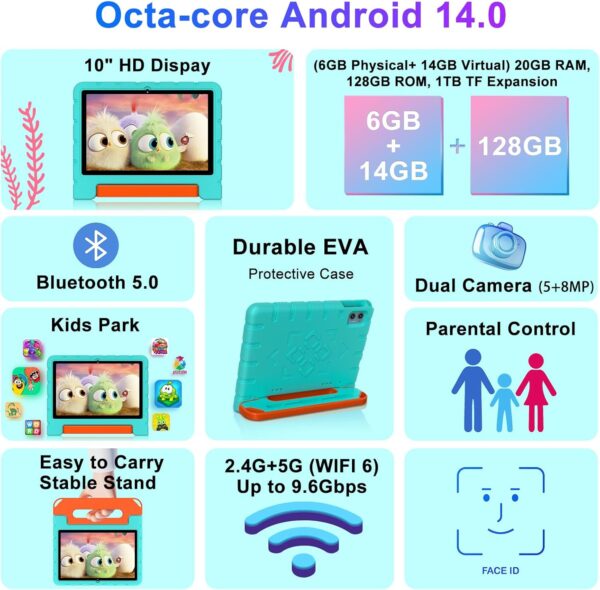 718RRV5eUXL._AC_SL1500_.jpg 2025 Kids Tablet 10 inch Android 14 Tablets for Kid Octa-Cor...