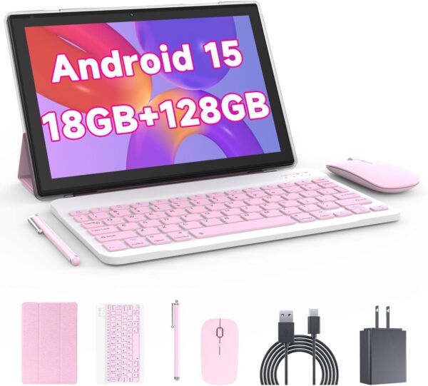 Tablet with Keyboard Android 15 Tablets 2 in 1 Tablet 18GB+1...