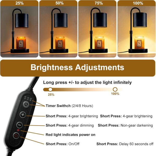 71ACLcykcuL._AC_SL1500_.jpg Briever Candle Warmer Lamp with Timer and Dimmer, Electric C...