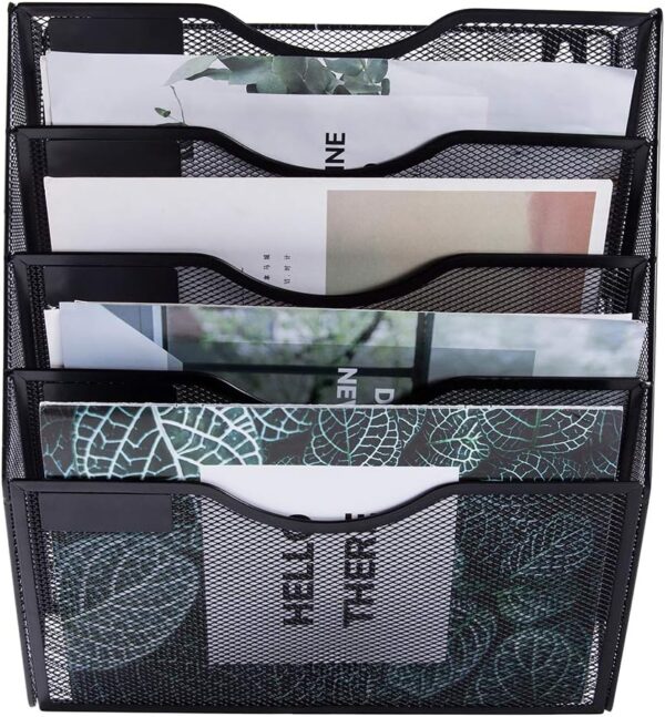 71ALZEilw0L._AC_SL1001_.jpg EASEPRES 5 Pocket Mesh Hanging Wall File Organizer, Wall Mou...