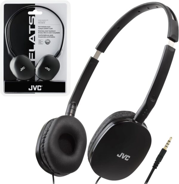 JVC Flats On-Ear Wired Headphones - Flat Foldable Design - JVC Flats On-Ear Wired Headphones - Flat Foldable Design - 3...