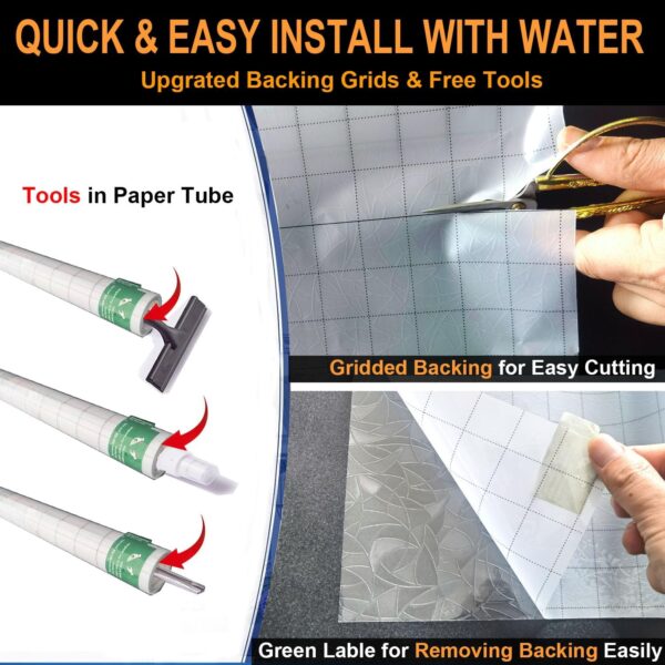 Rainbow Window Privacy Film with Cutting Reference Line, 3D ...